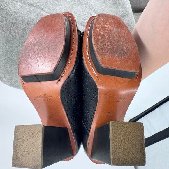 Rachel Comey Platform Heels Square Block Peep Toe Leather Black Size 9.5 - Picture 6 of 7